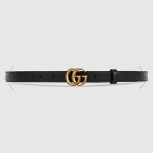 Gucci Leather Belt With Double G buckle - Thin